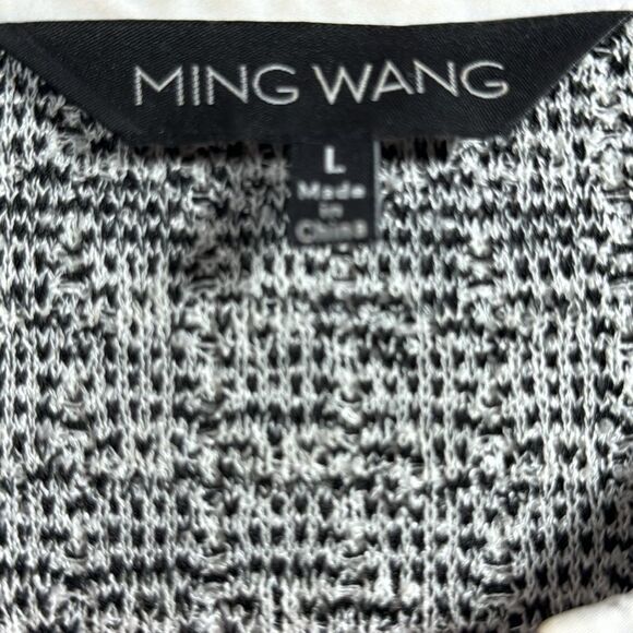 Ming Wang Tweed Knit Shift Dress with White Sleeves Size L Classic Workwear - Picture 6 of 16